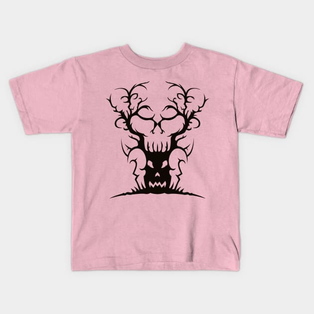 Scary Spooky Tree Kids T-Shirt by Fahrenheit123